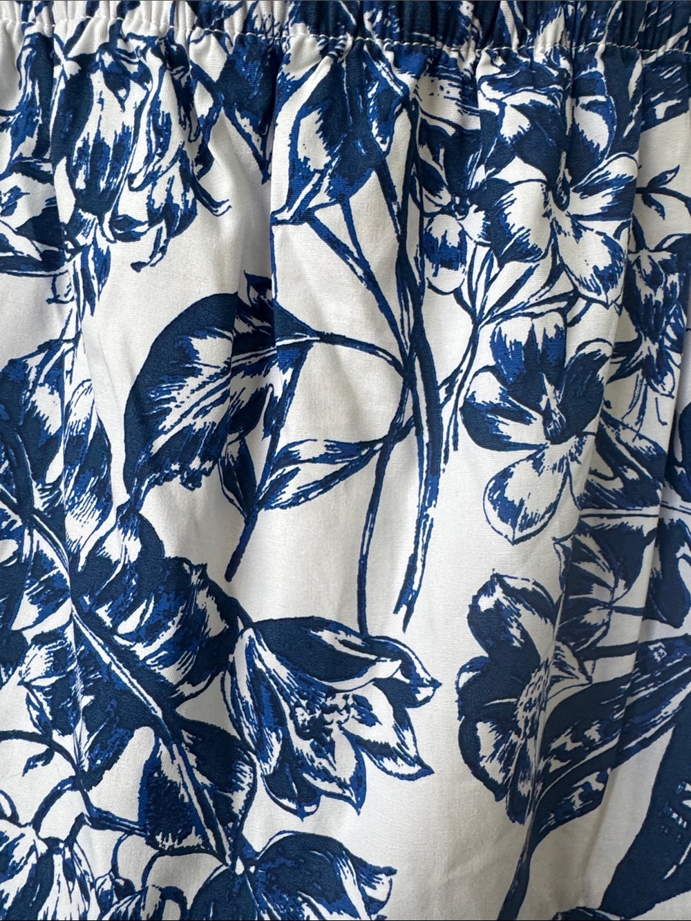 Blue & White Floral Tiered Poplin Skirt - Picture 8 of 9